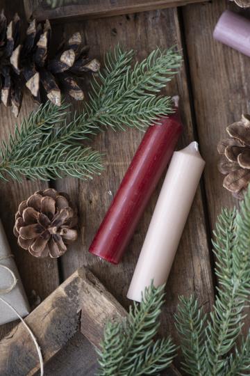 Mini Stabkerze "Rustik" in bordeaux und sand von IB Laursen: stimmungsvolle Kombinationen für zu Hause