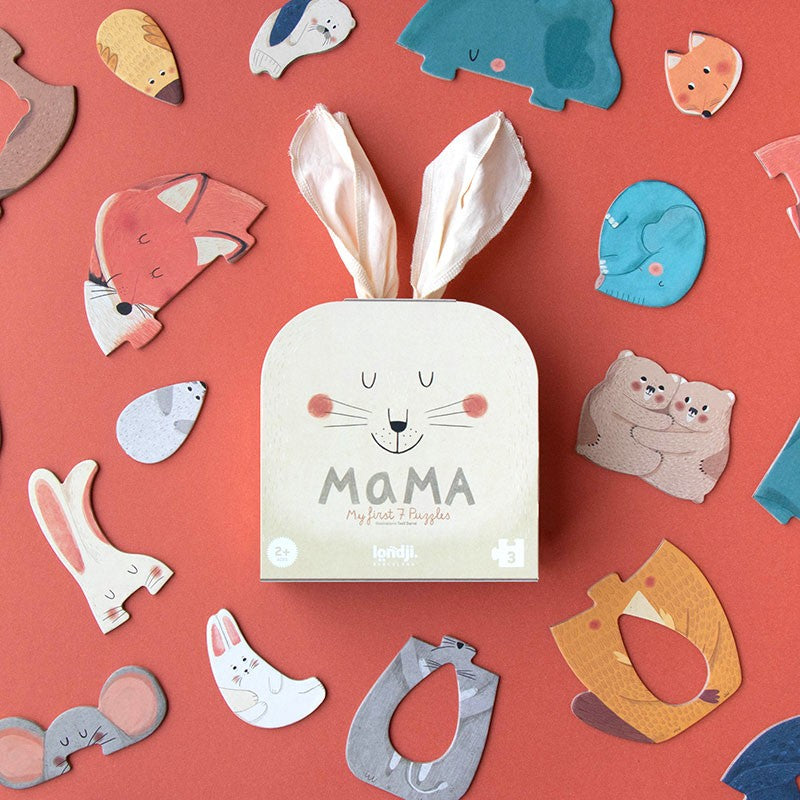 Puzzle "Mama" von Londji - Packungsinhalt, dicke Puzzlestücke zum einfachen greifen
