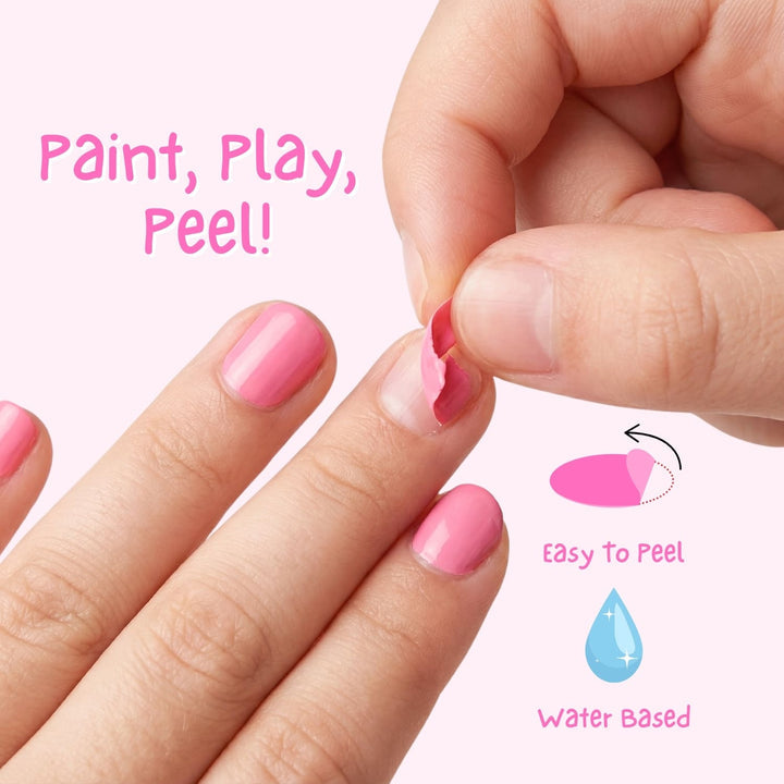 Kindernagellack „Pink a boo“ im kräftigen Pink von Miss Nella. Peel-off Nagellack für Kinder: einfach abziehbar und frei von chemischen Inhaltsstoffen.
