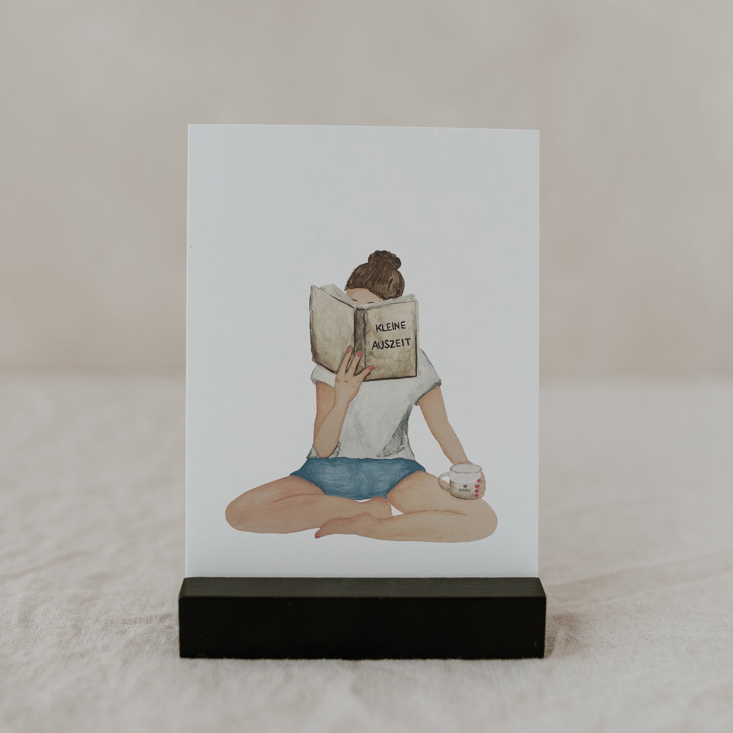 Liebevoll designte Postkarte „Auszeit“ von Eulenschnitt – Perfekt zum Verschenken & Beschreiben.