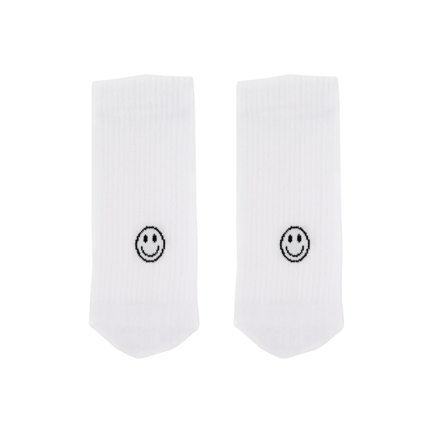 Socken Weiß Smiley schwarz von Eulenschnitt – Bio-Baumwolle