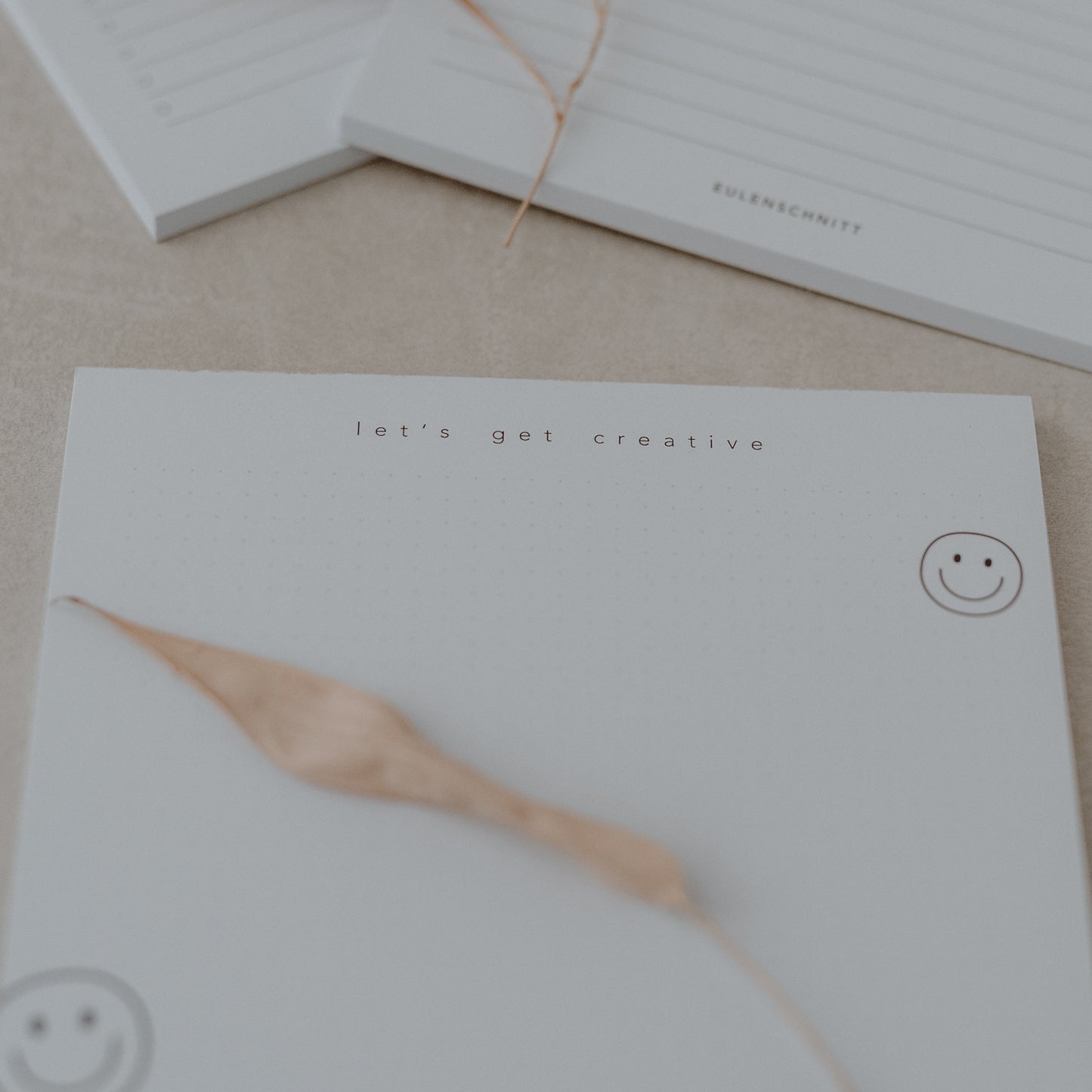 Notizblock "Let´s get creative" von Eulenschnitt - Detailaufnahme