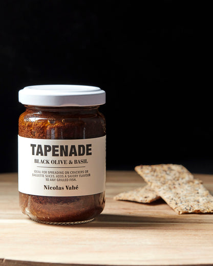 Tapenade "Black Olives & Basil" von Nicolas Vahé - Ideal als Dipp für Brot und Cracker