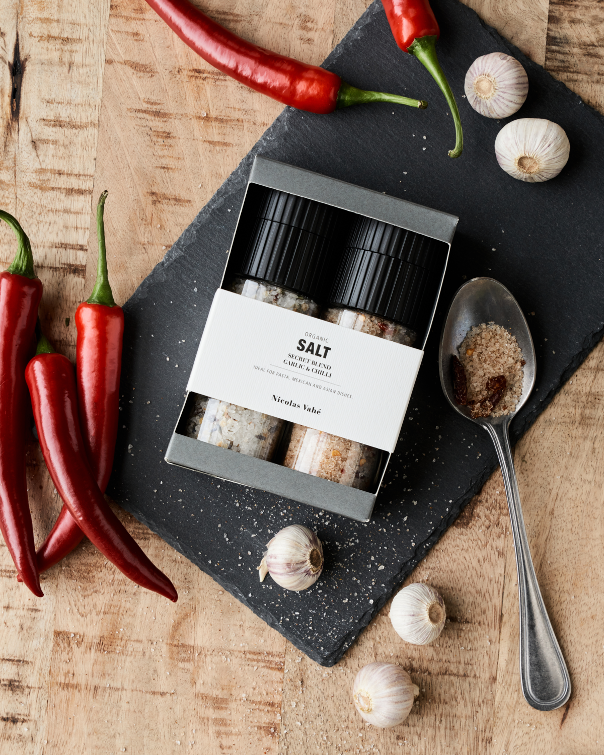 Geschenkbox "Secret Blend  und Garlic & Chilli" von Nicolas Vahé - praktisches Duo im Miniformat