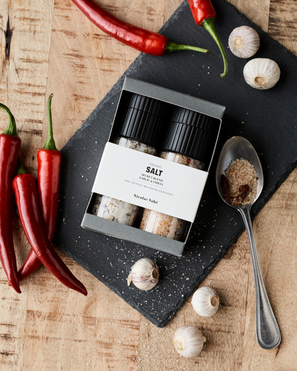 Geschenkbox "Secret Blend  und Garlic & Chilli" von Nicolas Vahé - praktisches Duo im Miniformat