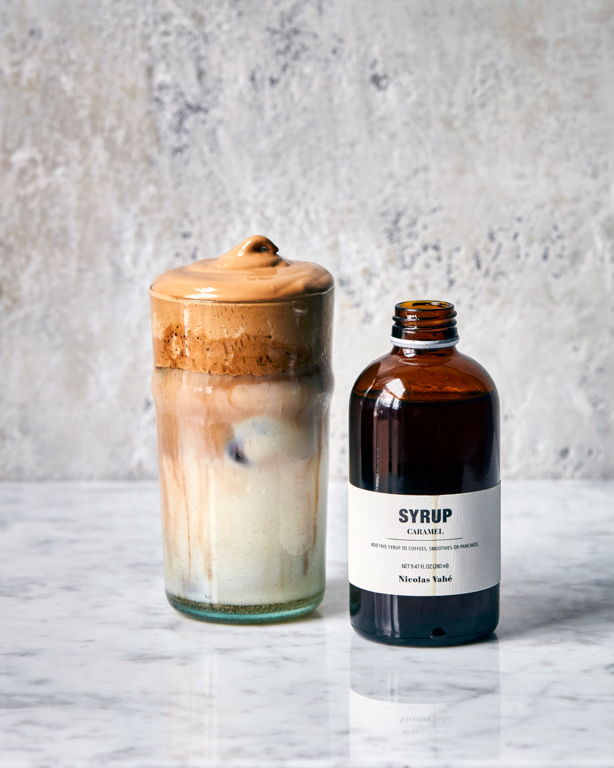 Sirup "Caramel" von Nicolas Vahé - ideal zum Verfeinern von Kaffeegetränken