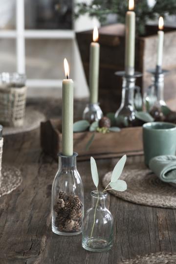 Kerze "Rustik" in staubig grün von IB Laursen - gemütliches Arrangement für dein cozy home