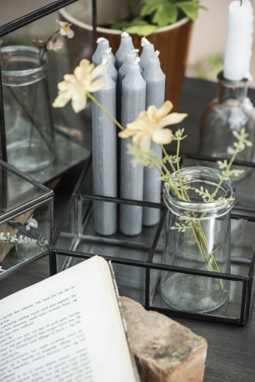 Kerze "Rustik" hellgrau