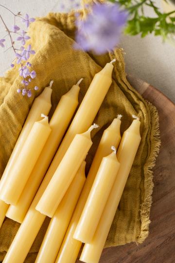 Kerze "Rustik" in gelb von IB Laursen - für dein coz Hióme