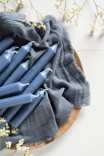 Kerze "Rustik" in staubig blau von IB Laursen - für dein gemütliches Zu Hause