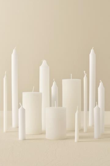 Mini Stabkerze "Rustik"in weiß von IB Laursen im Mix mit anderen Formen und Größen