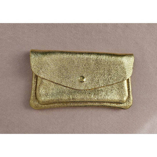 Portemonnaie aus schimmerndem Leder in gold -  Ideal für den Alltag oder für die nächste Party.