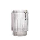 Die Vase "Straight" von Ernst aus Glas, 28 cm hoch – elegant mit kleinem Fuß und Lederband.