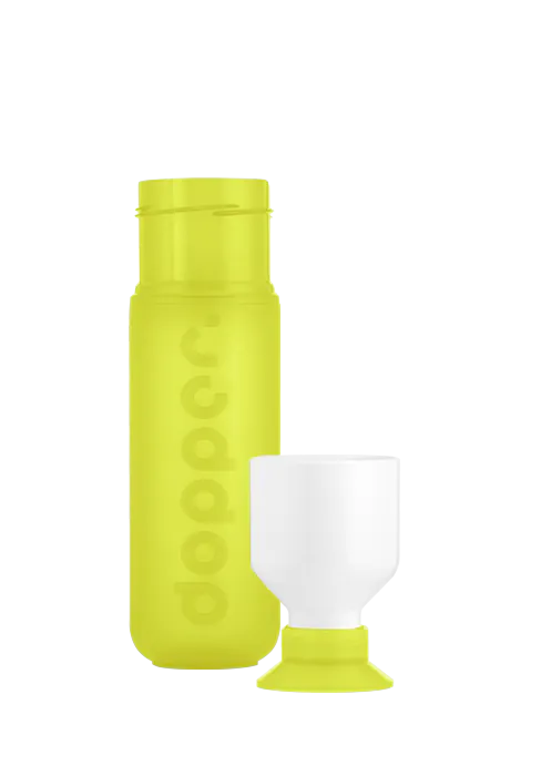 Dopper 450 ml Trinkflasche in der Farbe Seahorse Lime – mit integriertem Becher