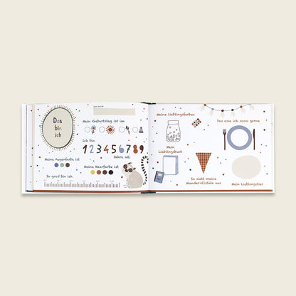 Freundebuch "Alle meine Freunde" von Ava & Yves - kreative gestaltete Seiten zum einfachen Ausfüllen