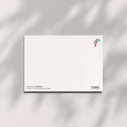 Postkarte Supertante von Herr und Frau Hempel - Rückseite blanko