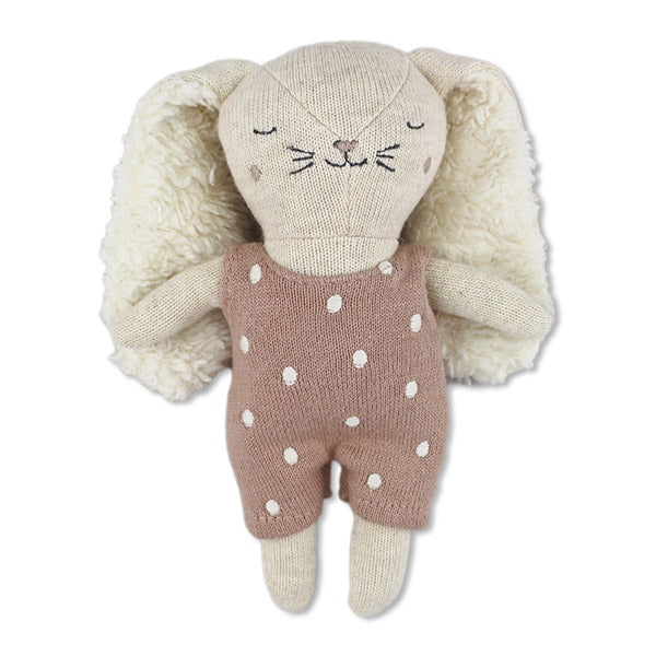 Babyrassel "Hase" mit Latzhose in altrosa von Ava & Yves - Produktabbildung