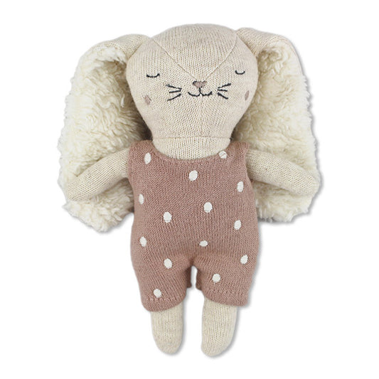 Babyrassel "Hase" mit Latzhose in altrosa von Ava & Yves - Produktabbildung