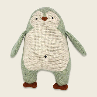 Babyrassel "Pinguin" mint von Ava & Yves - aus 100% Baumwolle aus feinem Strickstoff