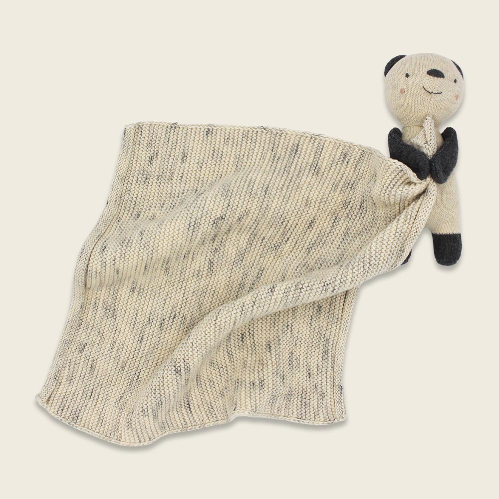 Naturfarbendes Kuscheltuch mit Panda von Ava & Yves - aus 100& Bio Baumwolle