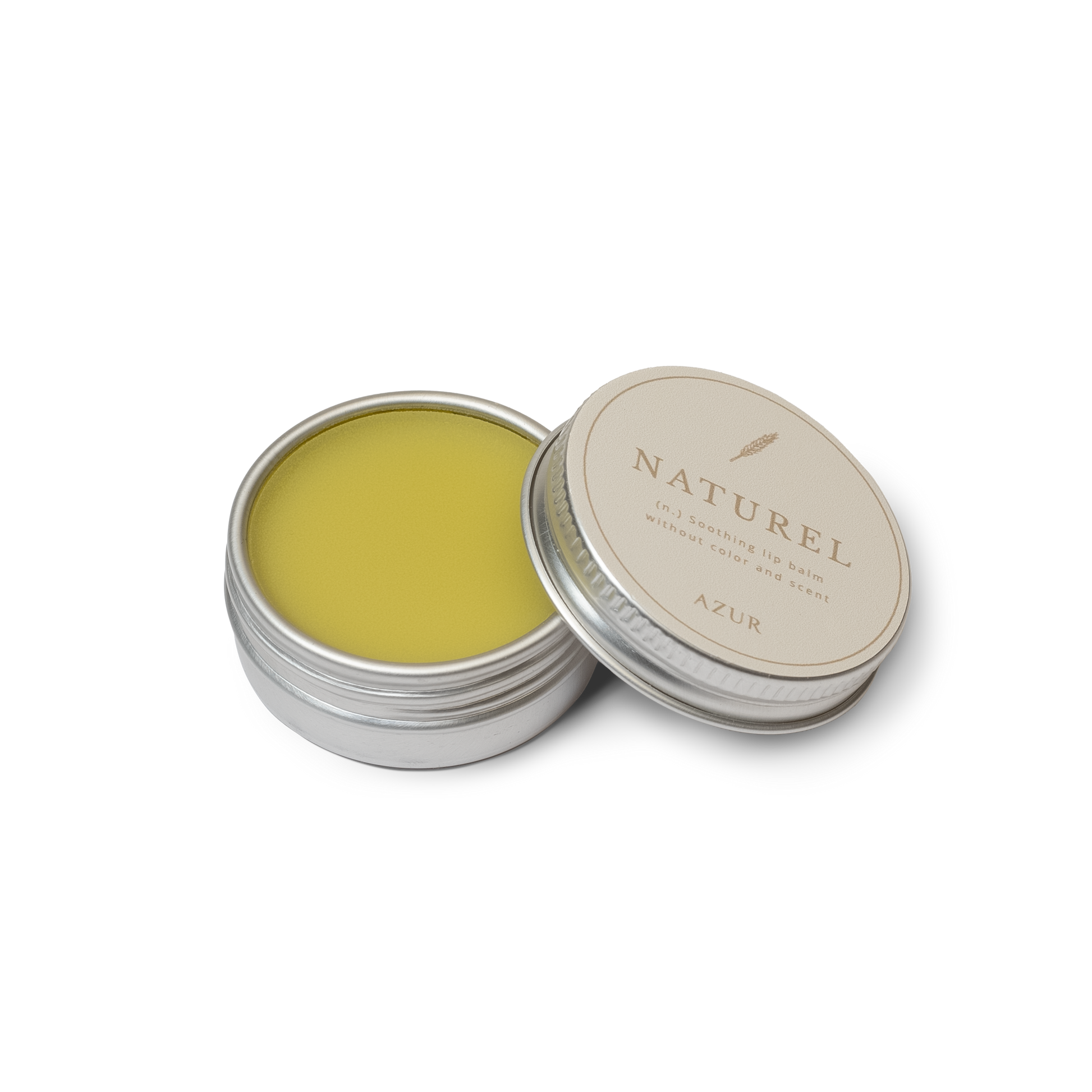Lipbalm Natural von Azur Natural Bodycare – Produkatabbildung, offene Dose