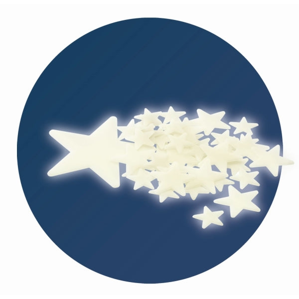 Leuchtenden Wandsticker von Djeco - Einfache Anbringung an Wänden & Zimmerdecke. 