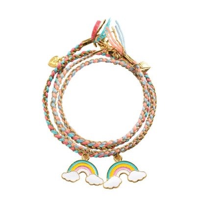 Schmuckset "Regenbogen" von Djeco - zum Flechten von zwei Armbänder inkl. Anleitung und Charms