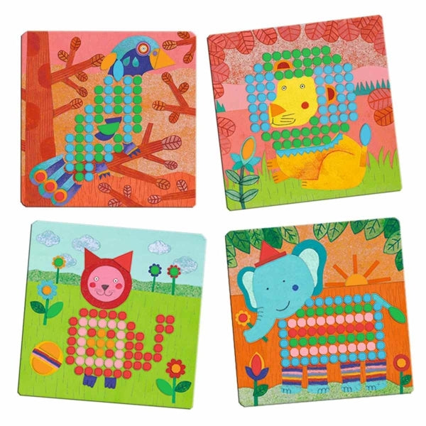 Lernspiel "Mosaico Animo" von Djeco - Exemplarische Tiermotive