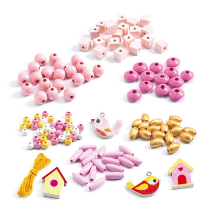 Schmuckset "Vögel" zum Basteln von Djeco - harmonisch abgestimmtes Set für Ketten & Armbänder