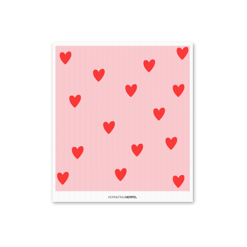 Schwammtuch "Herzen" von Herr & Frau Hempel - Produktabbildung