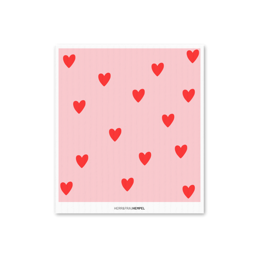 Schwammtuch "Herzen" von Herr & Frau Hempel - Produktabbildung