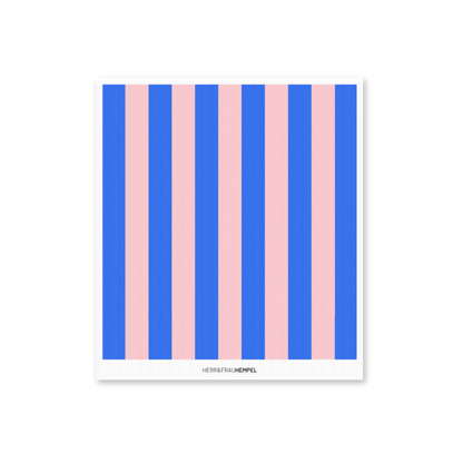 Schwammtuch "Streifen in blau, rosa" von Herr & Frau Hempel - Produktabbildung