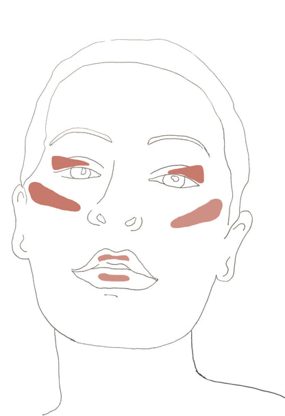 Blush Balm "Mauve Mood" von Pure U. - Anwendungsbeispiel für Wange, Lippen und Augenlieder