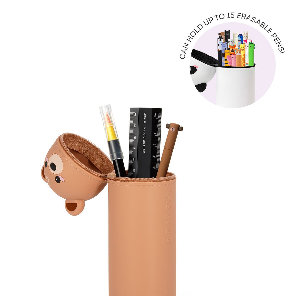 Federmäppchen "Bär" von Legami - Stiftehalter mit Platz für bis zu 15 Stiften