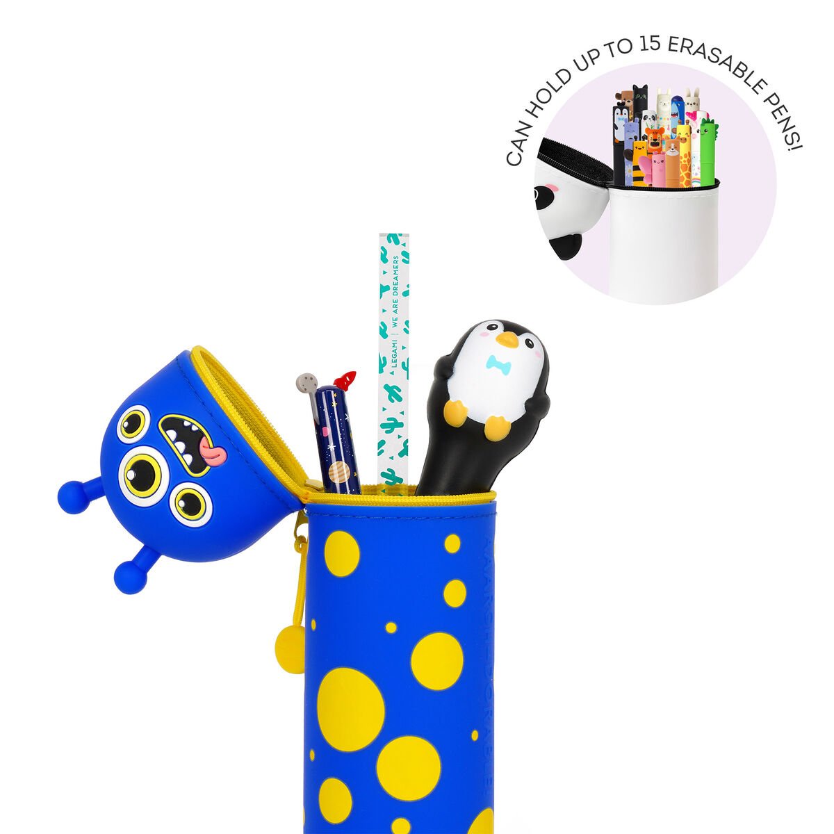 Federmäppchen "Monster" von Legami - Stiftehalter mit Platz für bis zu 15 Stifte