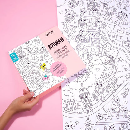 XXL Ausmalposter "Kawaii" von OMY - Abbildung von Poster und Verpackung