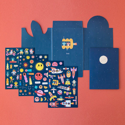 Sticker Set "Space" von Londji - 150 Sticker, zwei Szenerien