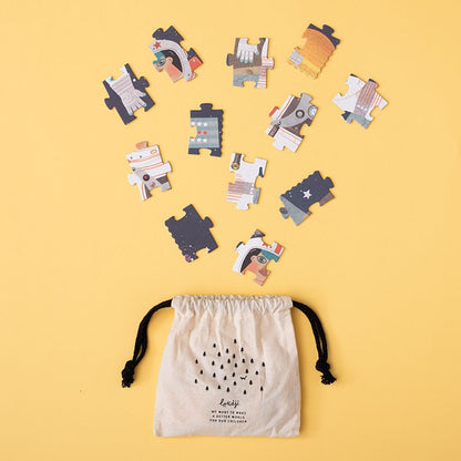 Pocket Puzzle "Astronaut" von Londji: mit praktischem Baumwollsack für unterwegs