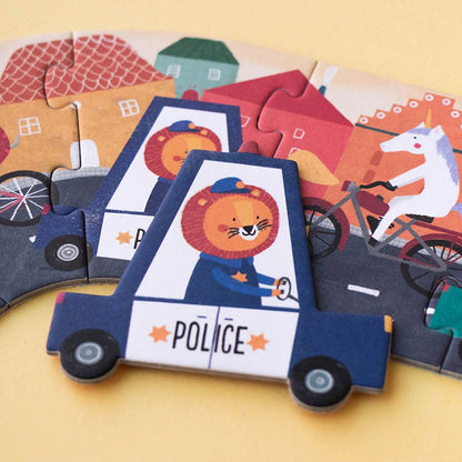 Puzzle "Beep Beep" von Londji - mit separaten kleinen Puzzles in Form von Autos