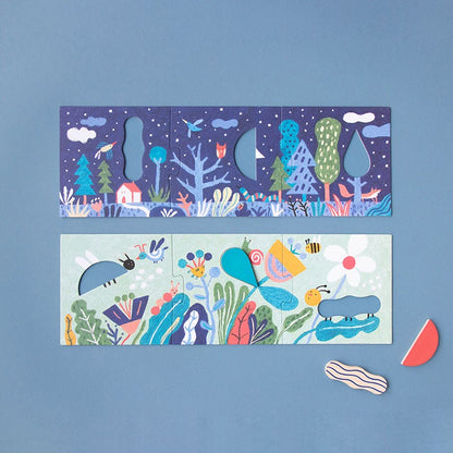 Puzzle "Imagine" von Londji – Holzstücke verändern Bedeutung je nach Szenerie