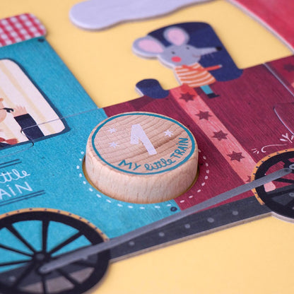 Puzzle "My little Train" von Londji - mit 10 Holzstücken zum spierlischen Lernen von Zahlen