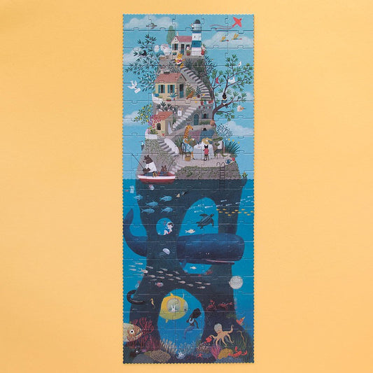 Vollendetes Puzzle "Tea by the Sea" - Farbenfrohe Landschaft voller Details und Fantasie