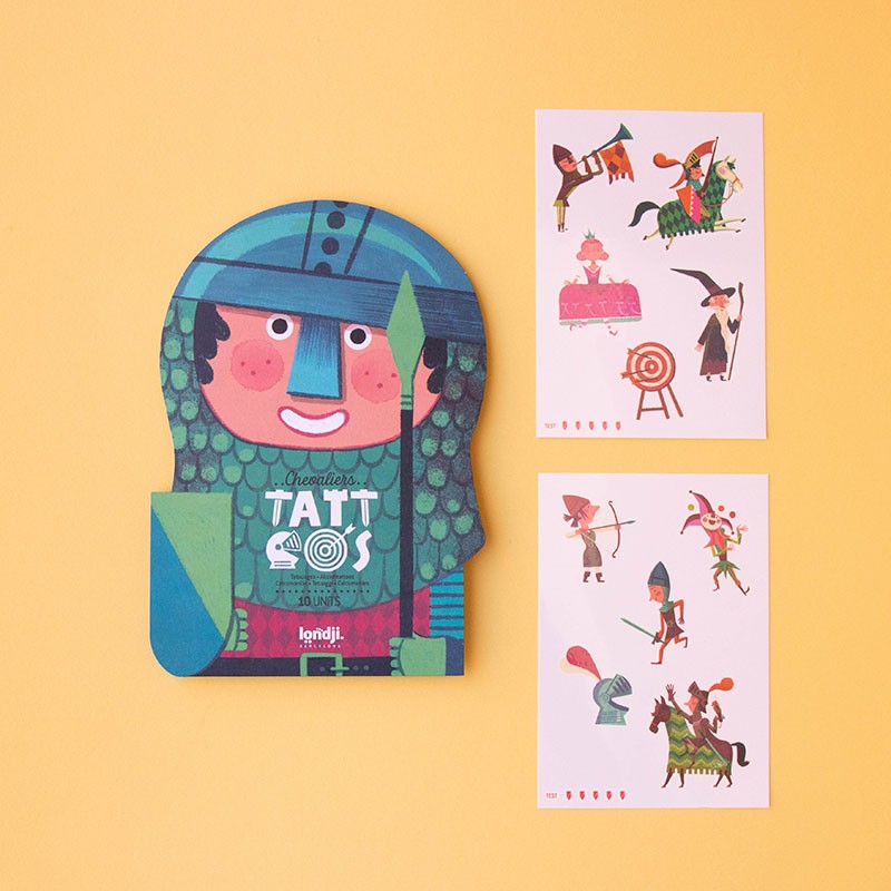 Tattoos "Ritter" von Londji - 10 verschiedene temporäre Motive