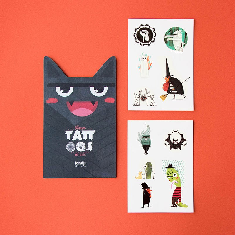 Tattoos "Terror" von Londji - 10 verschiedene temporäre Motive