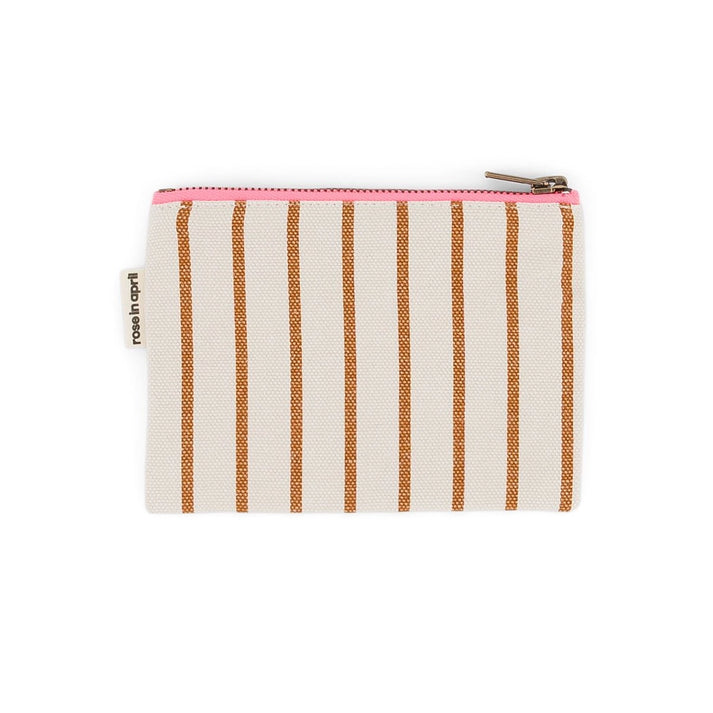 Tasche "Marie" in dünnen Streifen mit beige von Rose in April – 100 % Baumwolle, gefertigt in Portugal, OEKO TEX zertifiziert