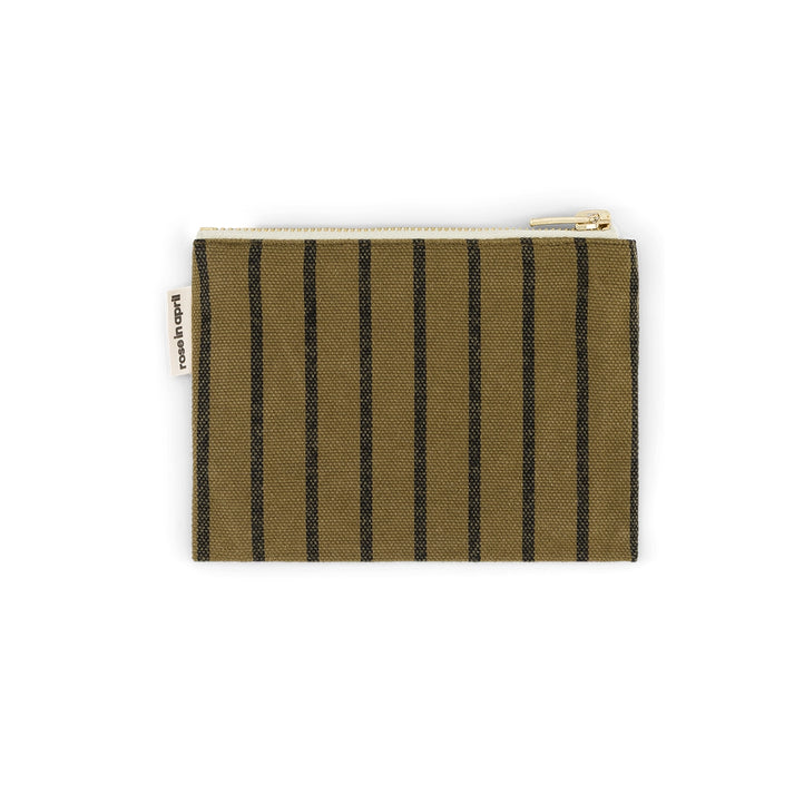 Tasche "Marie" in dünnen Streifen mit olive von Rose in April – 100 % Baumwolle, gefertigt in Portugal, OEKO TEX zertifiziert