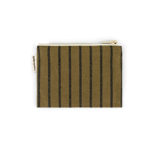 Tasche "Marie" in dünnen Streifen mit olive von Rose in April – 100 % Baumwolle, gefertigt in Portugal, OEKO TEX zertifiziert