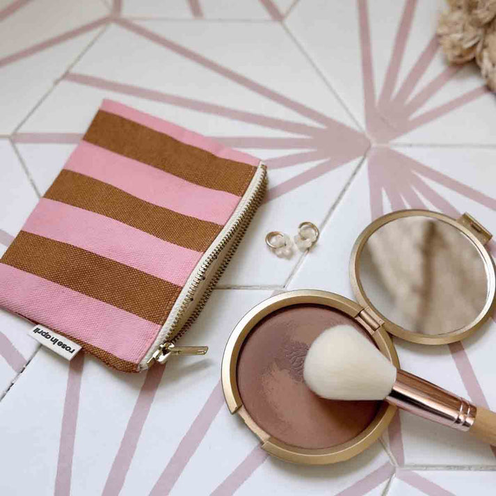 Tasche "Marie" in karamell und rosa von Rose in April – stylish & praktisch für Münzen & Schmuck.