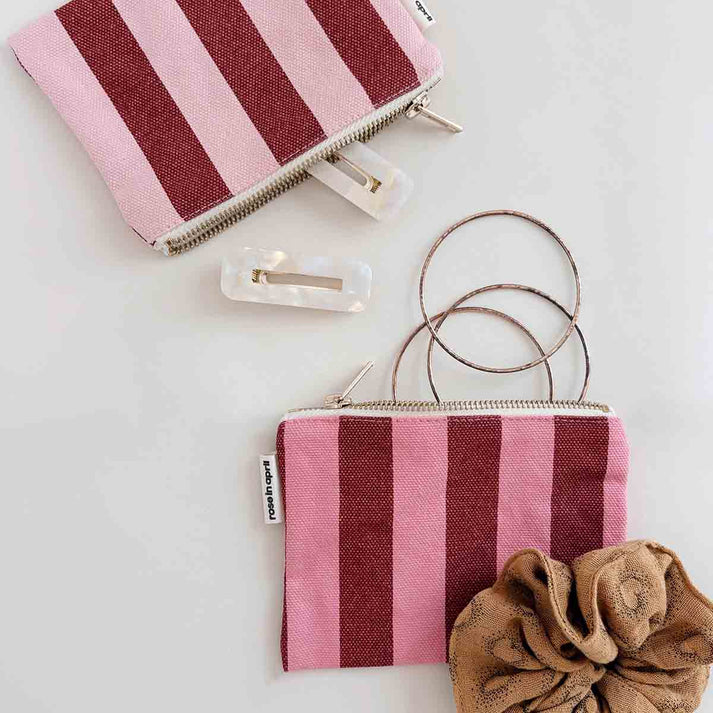 Tasche "Marie" in der Kombi rosa /bordeaux von Rose in April – 100 % Baumwolle, gefertigt in Portugal, OEKO TEX zertifiziert.