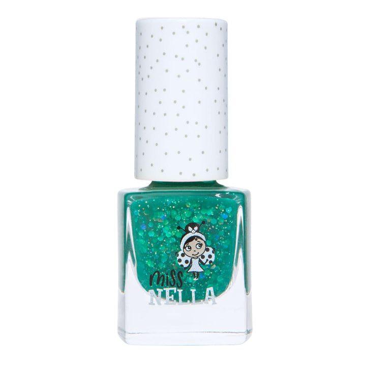 Kindernagellack „Field trips im glitzerndem Grün von Miss Nella. 